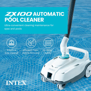 Intex ZX100 Automatic Pressure Side Swimming Pool Cleaner w/Hose & Converter