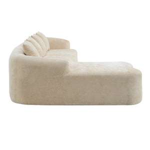 Modular L-Shape Sectional Sofa With Curved Chaise
