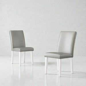 Upholstered Dining Chair With High Back Design (Set of 2)