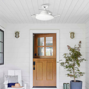 Bulb-Type Small Size Ceiling Fan With Retractable Blades