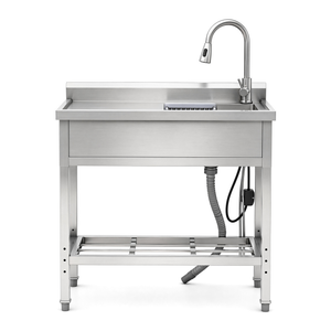 Stainless Steel Utility Sink, Freestanding Sink 2