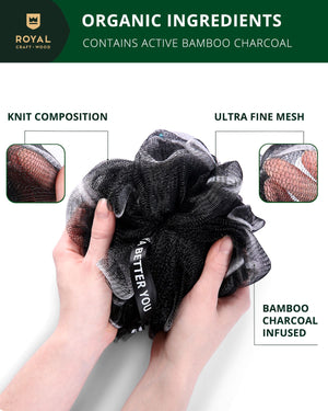 Bath Sponge Set of 3, Black - TRAPSKI