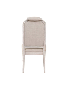Wynsor Fabric & Antique Champagne Finish Side Chair (Set of 2)