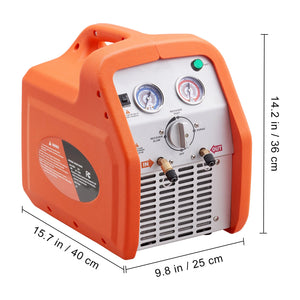 1 HP Refrigerant Recovery Machine - Dual Cylinder Portable AC Recovery