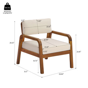 Outdoor Acacia Wood Armchair with Weather-Resistant Cushions