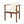 Outdoor Dining Chair Set of 2 with Curved Acacia Wood Arms, Brown Finish and Cream Cushions