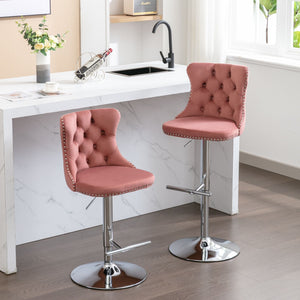 Swivel Adjustable Height Barstools Set of 2