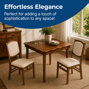 Stakmore Contemporary Upholstered Back Fruitwood Folding Dining Chair (2 Pack)
