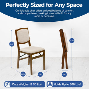 Stakmore Contemporary Upholstered Back Fruitwood Folding Dining Chair (2 Pack)