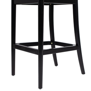 Arlin Upholstered Stool with Curved Back and Footrest - Set of 2