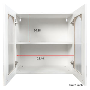 Wall Cabinet with Arched Glass Door and Adjustable Shelves