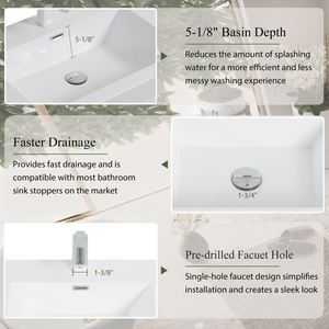 60" Wall-Mounted Bathroom Vanity with Double Sinks and Floating Storage