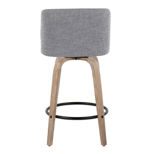 Toriano - Contemporary Fixed-Height Counter Stool & Swivel With Round Footrest (Set of 2)
