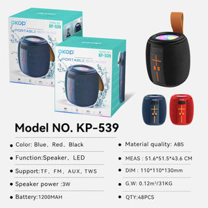 KP-539 Best-Selling Portable Outdoor Bluetooth Speaker Dual-Magnet Heavy Bass RGB Ambient Lighting TF Card Support Waterproof Subwoofer With Handle In Stock