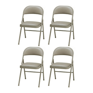 MECO Sudden Comfort Deluxe Chicory Lace Vinyl Padded Folding Chair, (Set of 4)