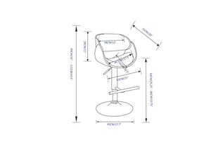 Amery - Mid Century Modern Adjustable Swivel Bar Stool