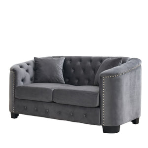 Modern Chesterfield Sofa With Tufted Backrest For Living Room