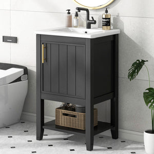 20" Bathroom Vanity with Sink and Storage Rack