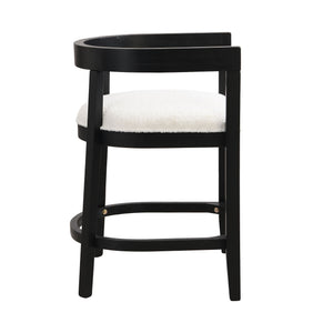Modern Rubberwood Counter Stool Set With Upholstered Seats