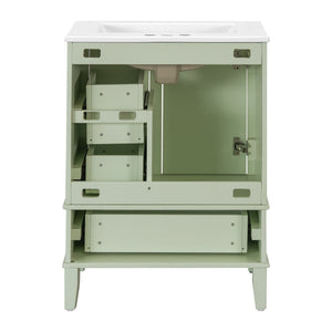 Bathroom Vanity, Modern Bathroom Cabinet With Sink Combo Set, Bathroom Storage Cabinet With A Soft Closing Door And 3 Drawers, Solid Wood Frame