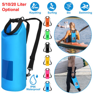Floating Waterproof Dry Bag Floating Dry Sacks with Observable Window 10L Roll Top Lightweight Dry Storage Bag for Kayaking Rafting Boating Swimming C