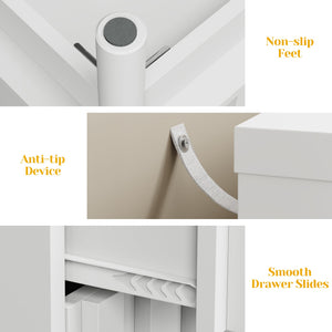3 Drawer Dresser with Fluted Panel Design