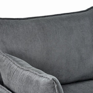 Comfy Corduroy Oversized Chaise Lounge Chair with Ottoman and Storage