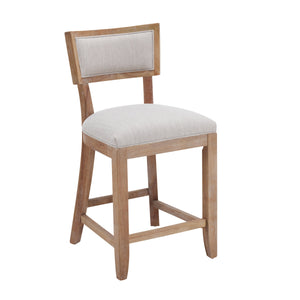 26.5" Upholstered Counter Stools Set of 2 with Comfy Back