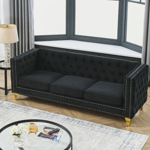 Modern Sofa With Button Tufting, Upholstered Couch For Living Room