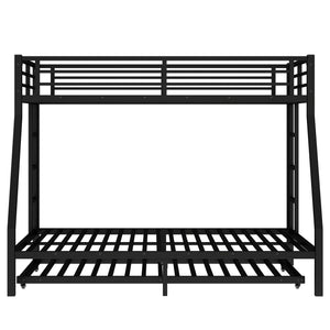 Twin Over Full Metal Bunk Bed with Twin Size Trundle