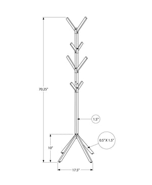 Coat Rack, Hall Tree, Freestanding, 8 Hooks, Entryway, Contemporary & Modern