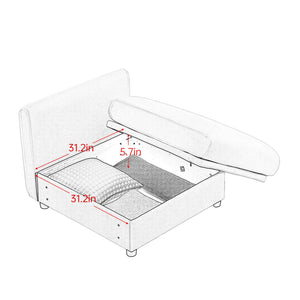 Stylish Sofa With Storage Seat And Cylindrical Backrest