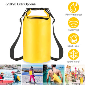 Waterproof Dry Bag Roll Top Dry Storage Backpack Keep Gear Dry w/ Detachable Shoulder Strap for Kayaking Rafting Boating Beach Swimming