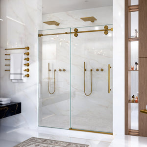 56"-60"W x 72"H Frameless Single Sliding Shower Door