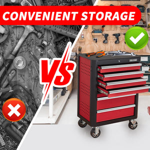7-Drawer Rolling Tool Chest with Locking Wheels & Drawers