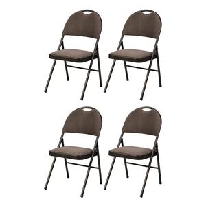 MECO Sudden Comfort Corrin Fabric Double Pad High Back Folding Chair, (Set of 4)