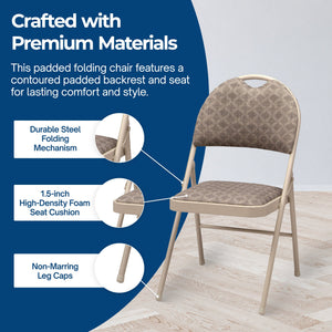 MECO Sudden Comfort Zuni Fabric Double Padded High Back Folding Chair (Set of 4)