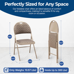 MECO Sudden Comfort Zuni Fabric Double Padded High Back Folding Chair (Set of 4)