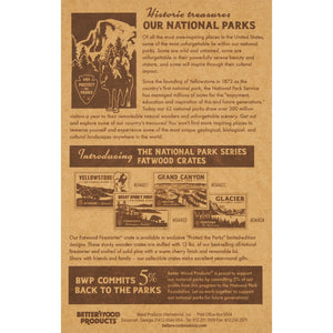 Better Wood Products Protect the Parks Fatwood Firestarter Crate, Yellowstone