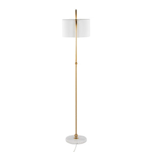 Leslie - Glam / Art Deco Floor Lamp - Gold / White