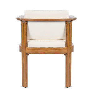 Outdoor Dining Chair Set of 2 with Curved Acacia Wood Arms
