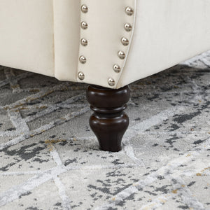 Chesterfield Sofa With Rolled Arms And Nailhead Trim