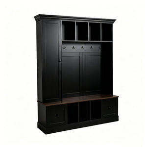 Vibe Haus 62.2'' Farmhouse Hall Tree with Shoe Storage Bench