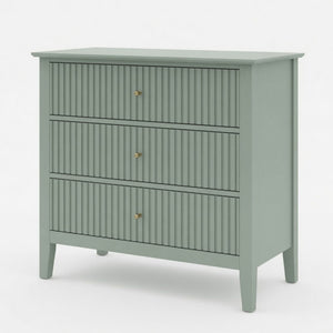 Fluted 3 Drawer Nightstand With Soft Close Slides