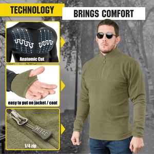 M-Tac Delta Fleece Jacket - Tactical Underwear Top Sweater 1/4 Zip - TRAPSKI