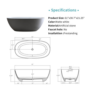 61'' Freestanding Bathtub