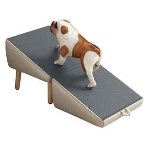 (UPGRADED) Dog Stairs for Small Dogs and Cats, Foldable 2-in-1 Wooden Pet Steps