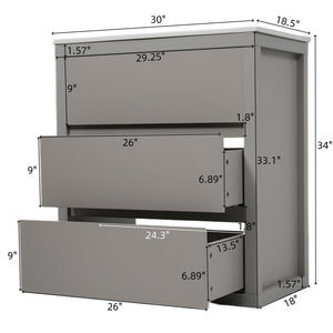 Freestanding Bathroom Vanity with Ceramic Sink and 2 Full Extension Drawers