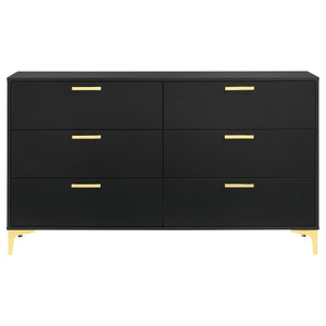 Lexie - 6 Drawer Rectangular Dresser - Black