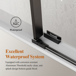 56-60" W x 76" H Stainless Steel Frameless Sliding Shower Door